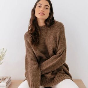 Jenni Kayne Brown Crew Neck Sweater